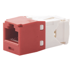 Conector Jack RJ45 Estilo TG, Mini-Com, Categoría 6, de 8 Posiciones y 8 Cables, Color Rojo