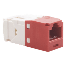 Conector Jack RJ45 Estilo TG, Mini-Com, Categoría 6, de 8 Posiciones y 8 Cables, Color Rojo