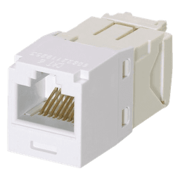 Conector Jack RJ45 Estilo TG, Mini-Com, Categoría 6, de 8 Posiciones y 8 Cables, Color Blanco