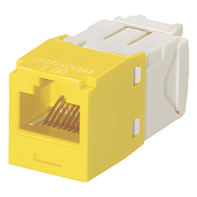 Conector Jack RJ45 Estilo TG, Mini-Com, Categoría 6, de 8 Posiciones y 8 Cables, Color Amarillo