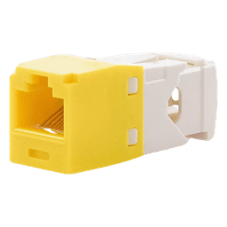 Conector Jack RJ45 Estilo TG, Mini-Com, Categoría 6, de 8 Posiciones y 8 Cables, Color Amarillo