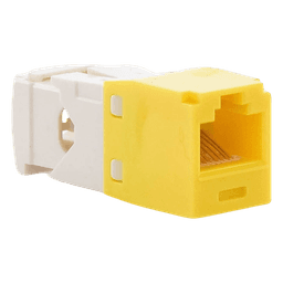 Conector Jack RJ45 Estilo TG, Mini-Com, Categoría 6, de 8 Posiciones y 8 Cables, Color Amarillo
