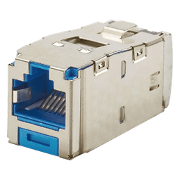Conector Jack RJ45 Blindado, Estilo TG, Mini-Com, Categoría 6A, de 8 Posiciones y 8 Cables, Color Azul
