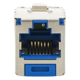 Conector Jack RJ45 Blindado, Estilo TG, Mini-Com, Categoría 6A, de 8 Posiciones y 8 Cables, Color Azul