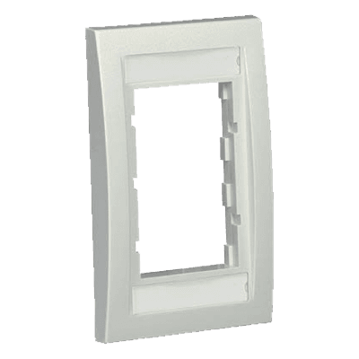 Marco de Placa Frontal Ejecutiva, Para Dos Insertos de 1/2 o Tres Insertos de 1/3, Color Blanco Mate