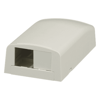 Caja de Montaje en Superficie, Para 2 Módulos Mini-Com, Color Blanco Mate