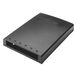 Caja de Montaje en Superficie, Con Accesorio para Resguardo de Fibra Óptica, Para 6 Módulos Mini-Com, Color Negro