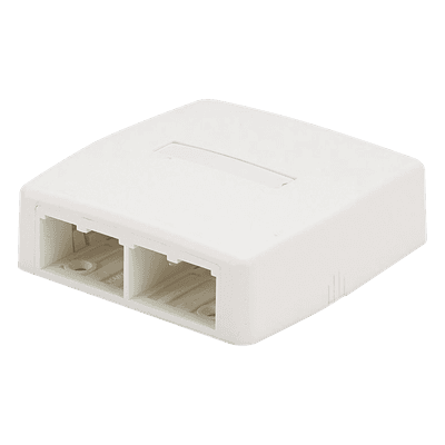 Caja de Montaje en Superficie, Para 4 Módulos Mini-Com, Color Blanco