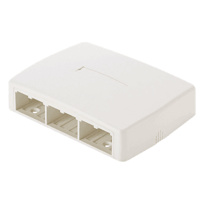 Caja de Montaje en Superficie, Para 6 Módulos Mini-Com, Color Blanco