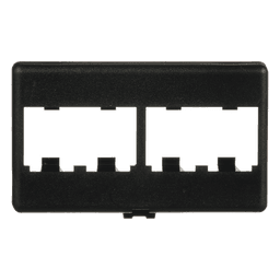Placa de Mobiliario Modular Estándar, Salidas Para 4 Puertos Mini-Com, Color Negro