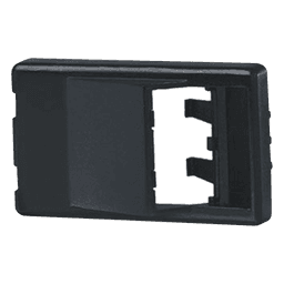Placa de Mobiliario Modular Estándar, Salidas Para 2 Puertos Mini-Com Angulados, Color Negro