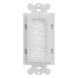 Placa de Pared Pasacables Tipo Cepillo, Estándar GFCI, Material ABS, Color Blanco