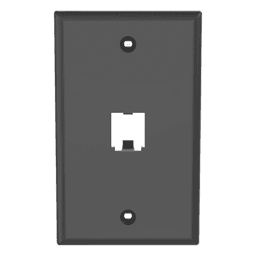 Placa de Pared Vertical Clásica, Salida Para 1 Puerto Mini-Com, Color Negro