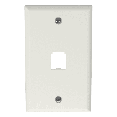 Placa de Pared Vertical Clásica, Salida Para 1 Puerto Mini-Com, Color Blanco Mate