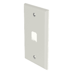 Placa de Pared Vertical Clásica, Salida Para 1 Puerto Mini-Com, Color Blanco Mate