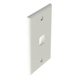 Placa de Pared Vertical Clásica, Salida Para 1 Puerto Mini-Com, Color Blanco Mate