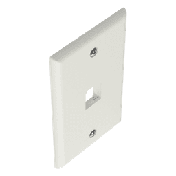 Placa de Pared Vertical Clásica, Salida Para 1 Puerto Mini-Com, Color Blanco Mate