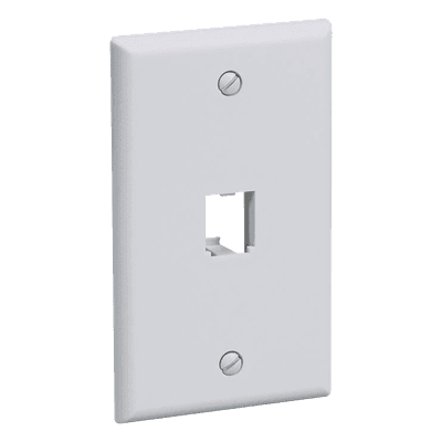 Placa de Pared Vertical Clásica, Salida Para 1 Puerto Mini-Com, Color Blanco