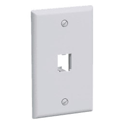 Placa de Pared Vertical Clásica, Salida Para 1 Puerto Mini-Com, Color Blanco