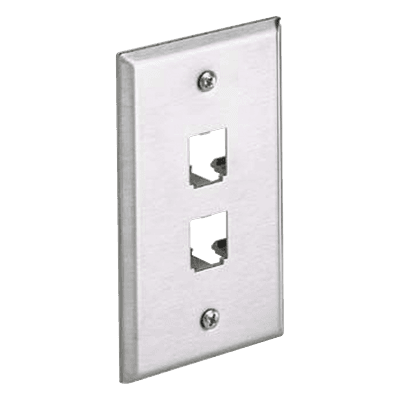 Placa de Pared Vertical, de Acero Inoxidable, Salida Para 2 Puertos Mini-Com