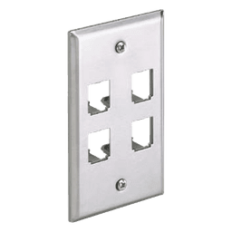 Placa de Pared Vertical, de Acero Inoxidable, Salida Para 4 Puertos Mini-Com