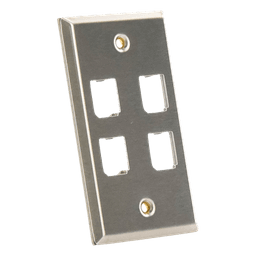 Placa de Pared Vertical, de Acero Inoxidable, Salida Para 4 Puertos Mini-Com