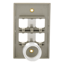 Placa de Pared Vertical, de Acero Inoxidable, Salida Para 4 Puertos Mini-Com