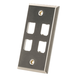 Placa de Pared Vertical, de Acero Inoxidable, Salida Para 4 Puertos Mini-Com