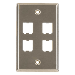 Placa de Pared Vertical, de Acero Inoxidable, Salida Para 4 Puertos Mini-Com