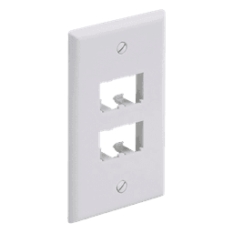 Placa de Pared Vertical Clásica, Salida Para 4 Puertos Mini-Com, Color Blanco