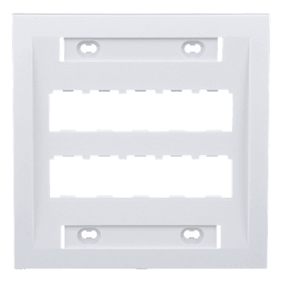 Placa de Pared Vertical Ejecutiva, Salida Para 10 Puertos Mini-Com, Con Espacios Para Etiquetas, Color Blanco