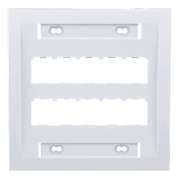 Placa de Pared Vertical Ejecutiva, Salida Para 10 Puertos Mini-Com, Con Espacios Para Etiquetas, Color Blanco