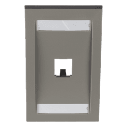 Placa de Pared Vertical Ejecutiva, Salida Para 1 Puerto Mini-Com, Con Espacios Para Etiquetas, Color Gris