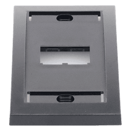 Placa de Pared Vertical Ejecutiva, Salida de 2 Puertos Mini-Com, Con Espacios Para Etiquetas, Color Negro