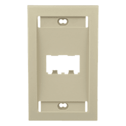 Placa de Pared Vertical Ejecutiva, Salida Para 2 Puertos Mini-Com, Con Espacios Para Etiquetas, Color Marfil