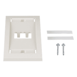 Placa de Pared Vertical / 2 Puertos Mini-Com / Espacios para Etiquetas / 2.75 x 4.5 pulgadas / Blanco Mate