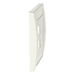 Placa de Pared Vertical Ejecutiva, Salida Para 4 Puertos Mini-Com, Con Espacios Para Etiquetas, Color Blanco Mate