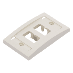 Placa de Pared Vertical Ejecutiva, Salida Para 4 Puertos Mini-Com, Con Espacios Para Etiquetas, Color Blanco Mate
