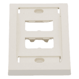 Placa de Pared Vertical Ejecutiva, Salida Para 4 Puertos Mini-Com, Con Espacios Para Etiquetas, Color Blanco Mate