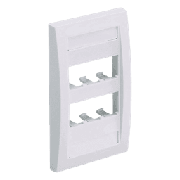 Placa de Pared Vertical Ejecutiva, Salida Para 6 Puertos Mini-Com, Con Espacios Para Etiquetas, Color Blanco Mate