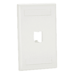 Placa de Pared Vertical Clásica, Salida Para 1 Puerto Mini-Com, Con Espacios Para Etiquetas, Color Blanco