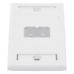 Placa de Pared Vertical Clásica, Salida Para 2 Puertos Mini-Com, Con Espacios Para Etiquetas, Color Blanco