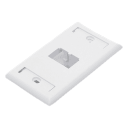Placa de Pared Vertical Clásica, Salida Para 2 Puertos Mini-Com, Con Espacios Para Etiquetas, Color Blanco