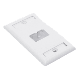 Placa de Pared Vertical Clásica, Salida Para 2 Puertos Mini-Com, Con Espacios Para Etiquetas, Color Blanco