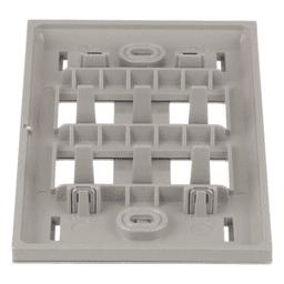 Placa de Pared Vertical, de Acero Inoxidable, Salida Para 4 Puertos Mini-Com, Con Espacios Para Etiquetas