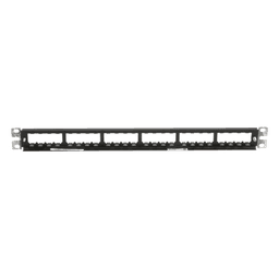 Panel de Parcheo Modular Mini-Com (Sin Conectores), Plano, Totalmente Blindado, de 24 Puertos, 1UR