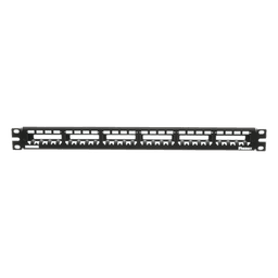 Panel de Parcheo Modular Mini-Com (Sin Conectores), Plano, Totalmente Blindado, de 24 Puertos, 1UR