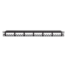 Panel de Parcheo Modular Mini-Com (Sin Conectores), Plano de Instalación al Ras, Sin Blindaje, de 24 Puertos, 1UR