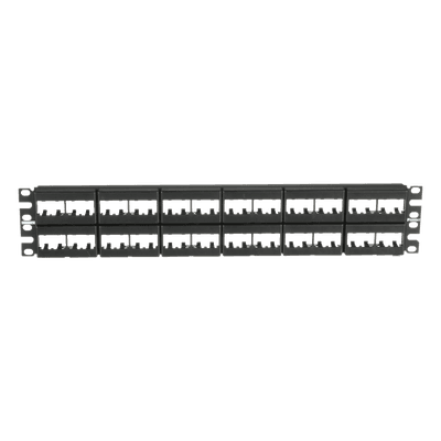 Panel de Parcheo Modular Mini-Com (Sin Conectores), Plano, Sin Blindaje, de 48 Puertos, 2 UR