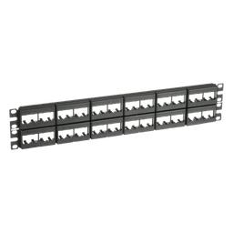 Panel de Parcheo Modular Mini-Com (Sin Conectores), Plano, Sin Blindaje, de 48 Puertos, 2 UR